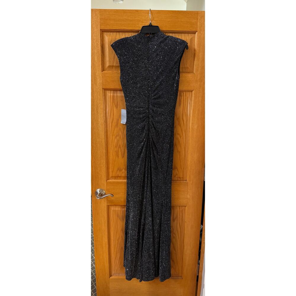 Betsy & Adam Women's Sleeveless Mock-Neck Glitter Gown (new) - Picture 6 of 6